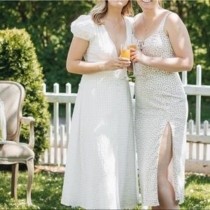 White Petal and Pup Midi Dress